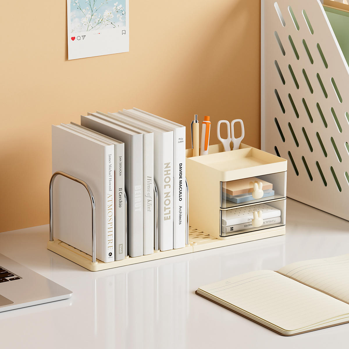 Desktop Office Book Shelf - Student Stationery Rack, 350 ml, Single Layer
