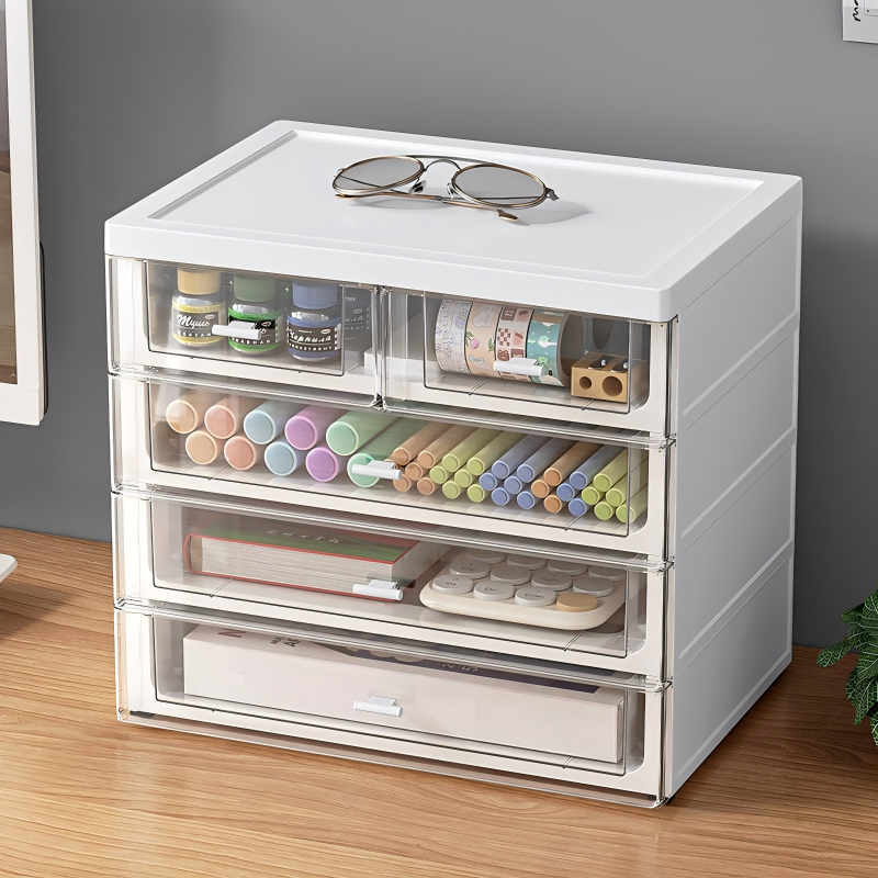 Drawer-Type Stackable PP Office Desk Organizer, 35 x 25 x 31 cm