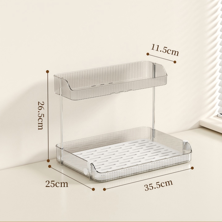 Detachable Double-Layer Desktop Storage Rack for Cups and Cosmetics