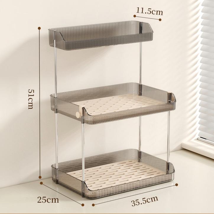 Detachable Double-Layer Desktop Storage Rack for Cups and Cosmetics