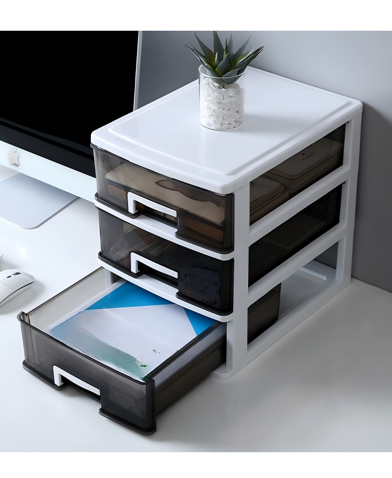 Transparent Multi-Layer Drawer Storage Box - PP Organizer for Cosmetics and Office