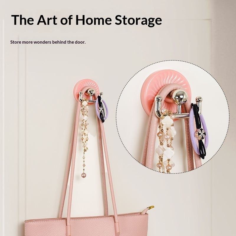No-Drill Strong Adhesive Hook, Macaron Colours - Rotating Bathroom and Door Hook