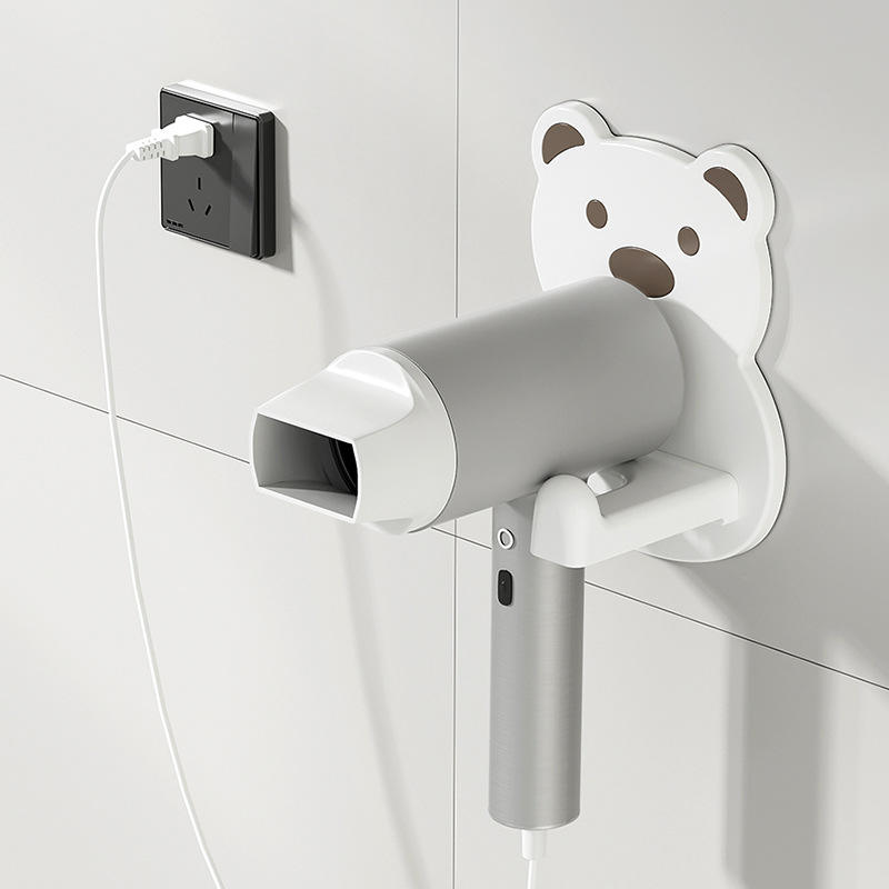 Cartoon Hair Dryer Holder - No-Drill Wall-Mounted Bathroom Storage Rack