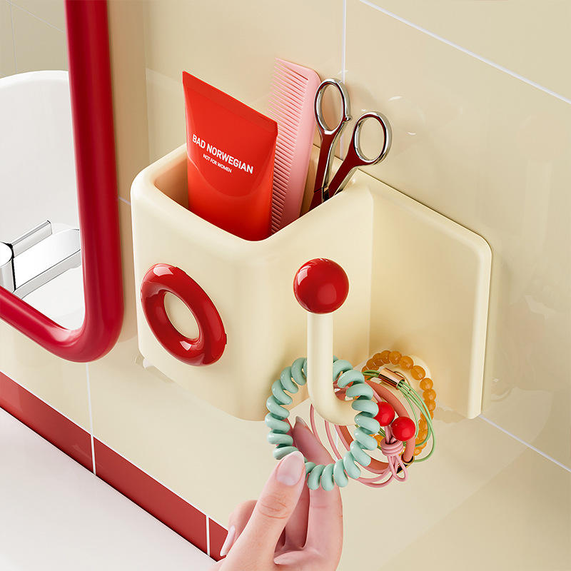 Wall-Mounted Plastic Bathroom Rack - No-Drill Multi-Purpose Headband Hanger