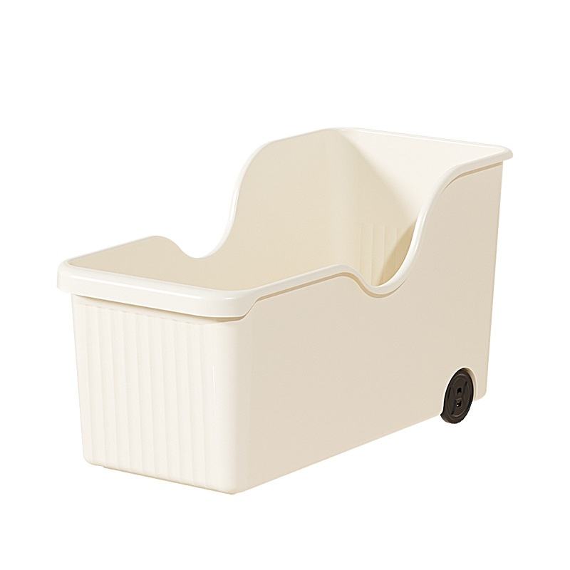 Plastic Kitchen Cabinet Storage Box with Wheels and Lid, 20 x 39 x 20 cm