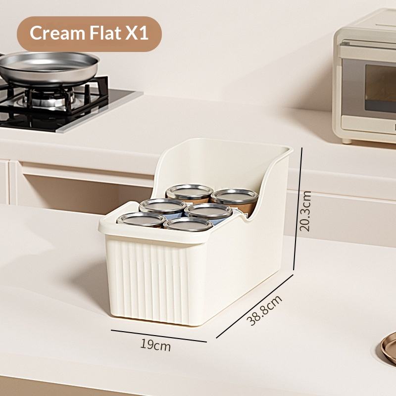 Plastic Kitchen Cabinet Storage Box with Wheels and Lid, 20 x 39 x 20 cm