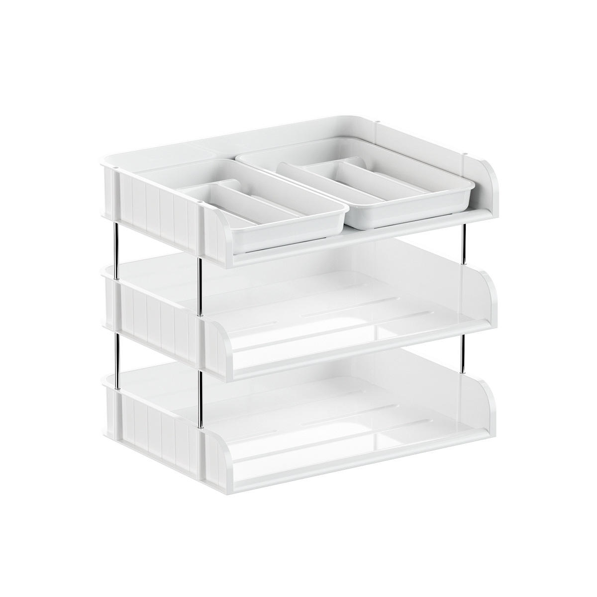 Multi-Layer A4 Desktop File Rack - Foldable Office and Student Desk Organizer