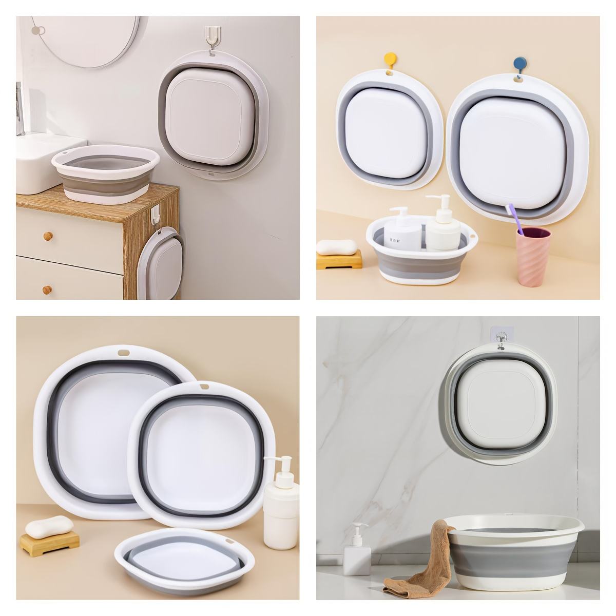 Foldable Plastic Wash Basin, 38 cm - Portable Basin for Camping and Travel