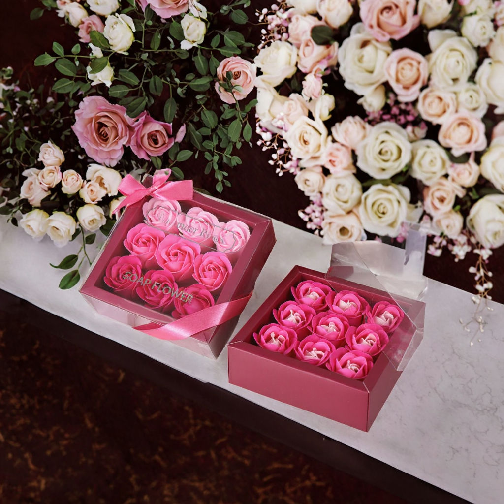 Handmade Rose Soap Flower Gift Box - Preserved Roses for Mother’s Day and Weddings