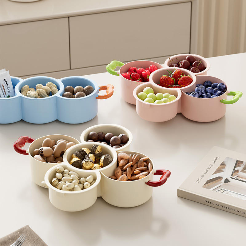 Multi-Compartment Snack Storage Tray - Living Room Fruit and Candy Plate