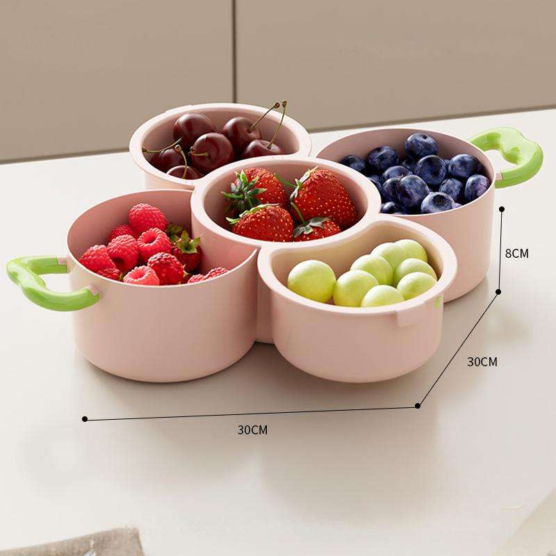 Multi-Compartment Snack Storage Tray - Living Room Fruit and Candy Plate