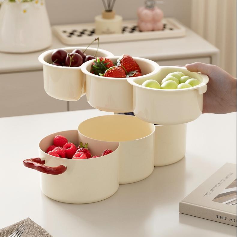 Multi-Compartment Snack Storage Tray - Living Room Fruit and Candy Plate