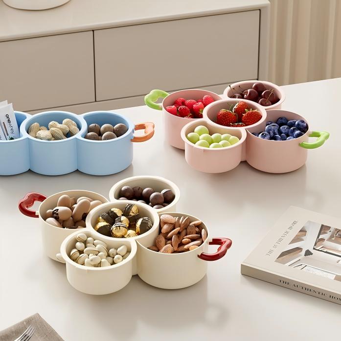 Multi-Compartment Snack Storage Tray - Living Room Fruit and Candy Plate