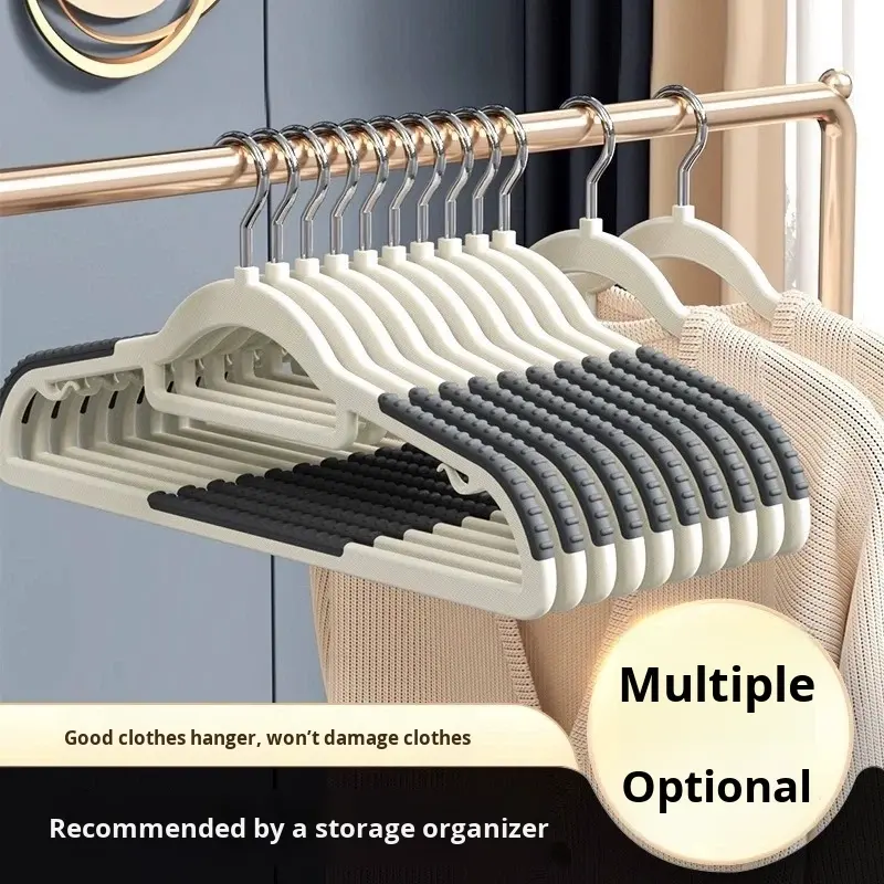 Thickened Non-Slip Hangers with Shoulder Protection - Flocked Stainless Steel 5 mm