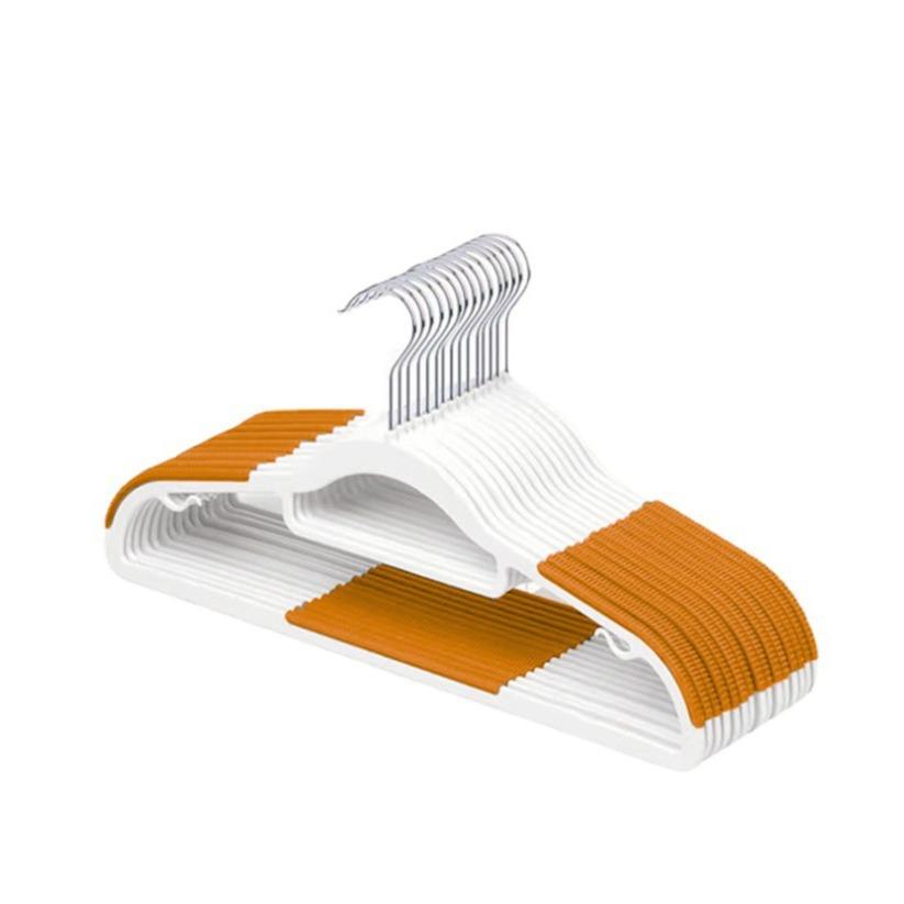 Thickened Non-Slip Hangers with Shoulder Protection - Flocked Stainless Steel 5 mm
