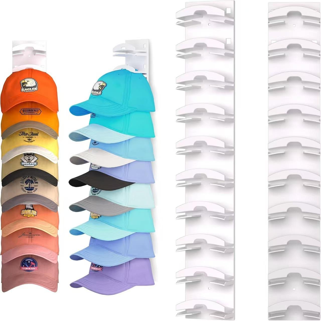 Baseball Cap Storage Rack, ABS - Wall-Mounted Multi-Layer Hat Organizer