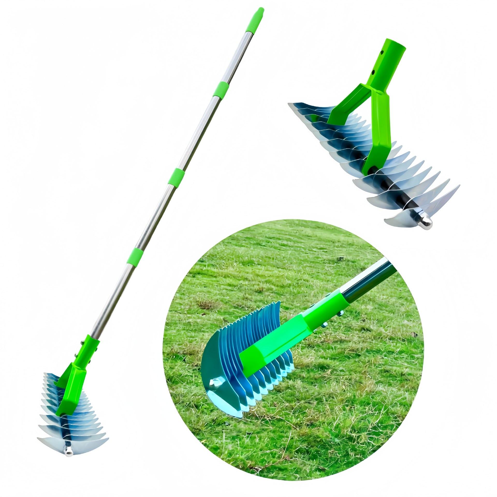 Industrial Manual Lawn and Hay Rake - Metal Soil Rake for Garden Cleaning