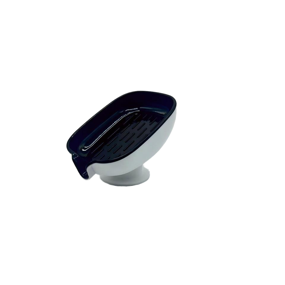 Single-Layer Plastic Soap Dish with Suction Mount and Drainage Holes