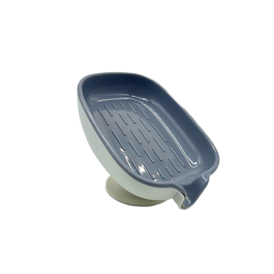 Single-Layer Plastic Soap Dish with Suction Mount and Drainage Holes