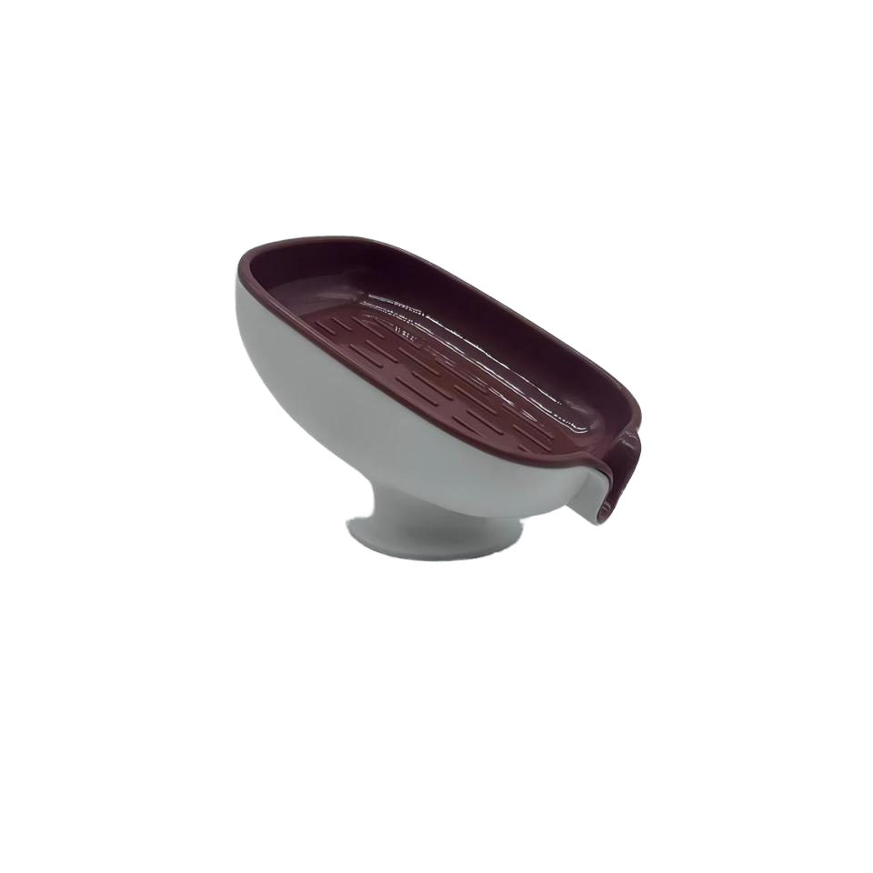 Single-Layer Plastic Soap Dish with Suction Mount and Drainage Holes